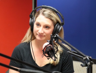 Chloe Rosenthal in the podcast studio